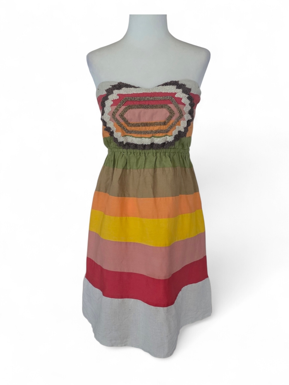 Judith March Colorblock Strapless Summer Mini Dress